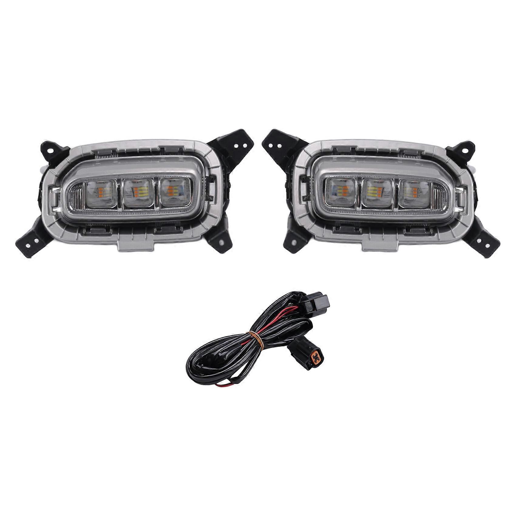 Car LED DRL Daytime Running Light for Kia Seltos KX3 2020 2021 Turn Signal Indicator Fog Lamp,White and Yellow Light