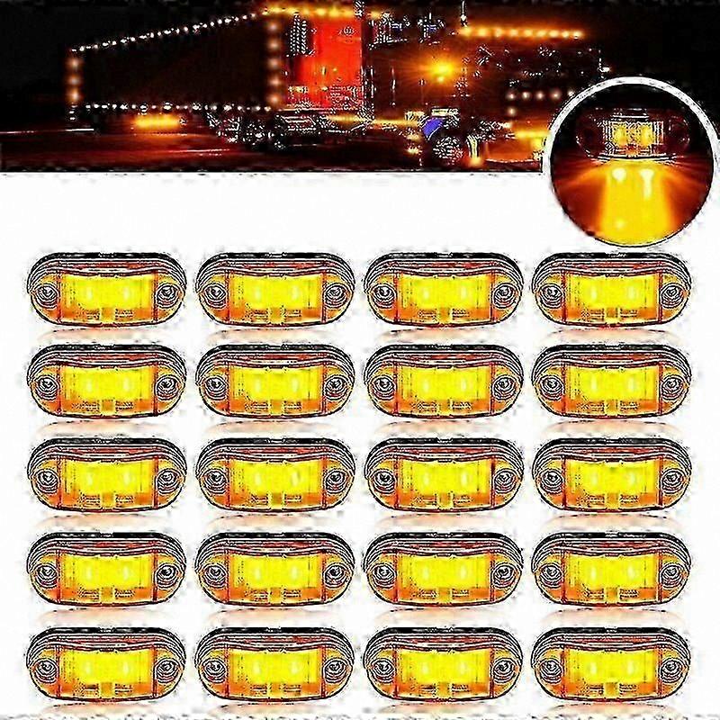 Universal Oval LED Side Marker Lights for Trailers, Trucks, Caravans - 12V-24V Surface Mount Clearance Lamps (10/4PCS)