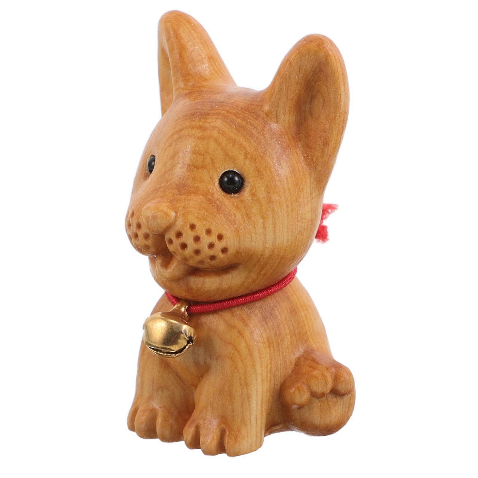 Wooden Dog Figurine Corgi Statue for Rustic Home Decoration 3Pcs