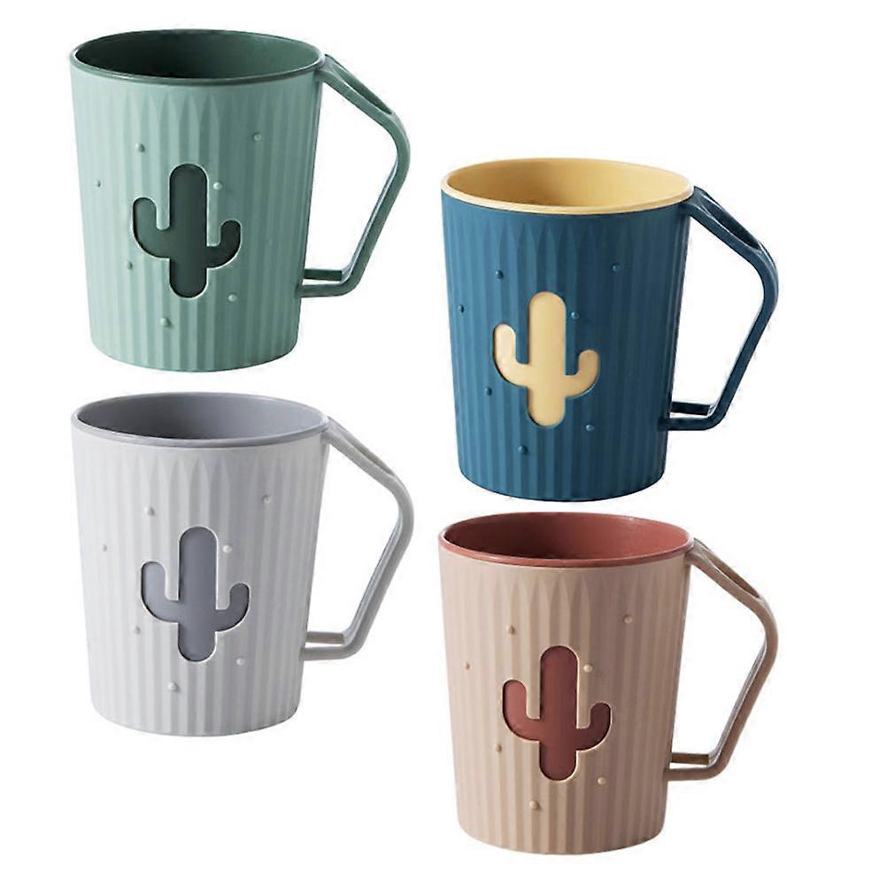 8 Pcs Rinse Mugs Plastic Toothpaste Cups Handle Design Portable For Travel and Easy To Clean