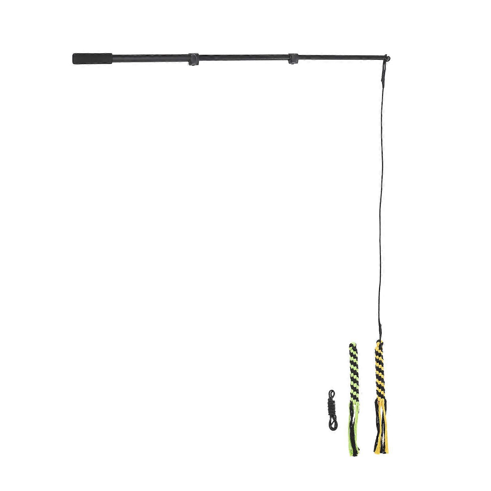 Flirt Pole Dog Teaser Wand Indoor Outdoor Play Telescopic Black Durable 1 Set