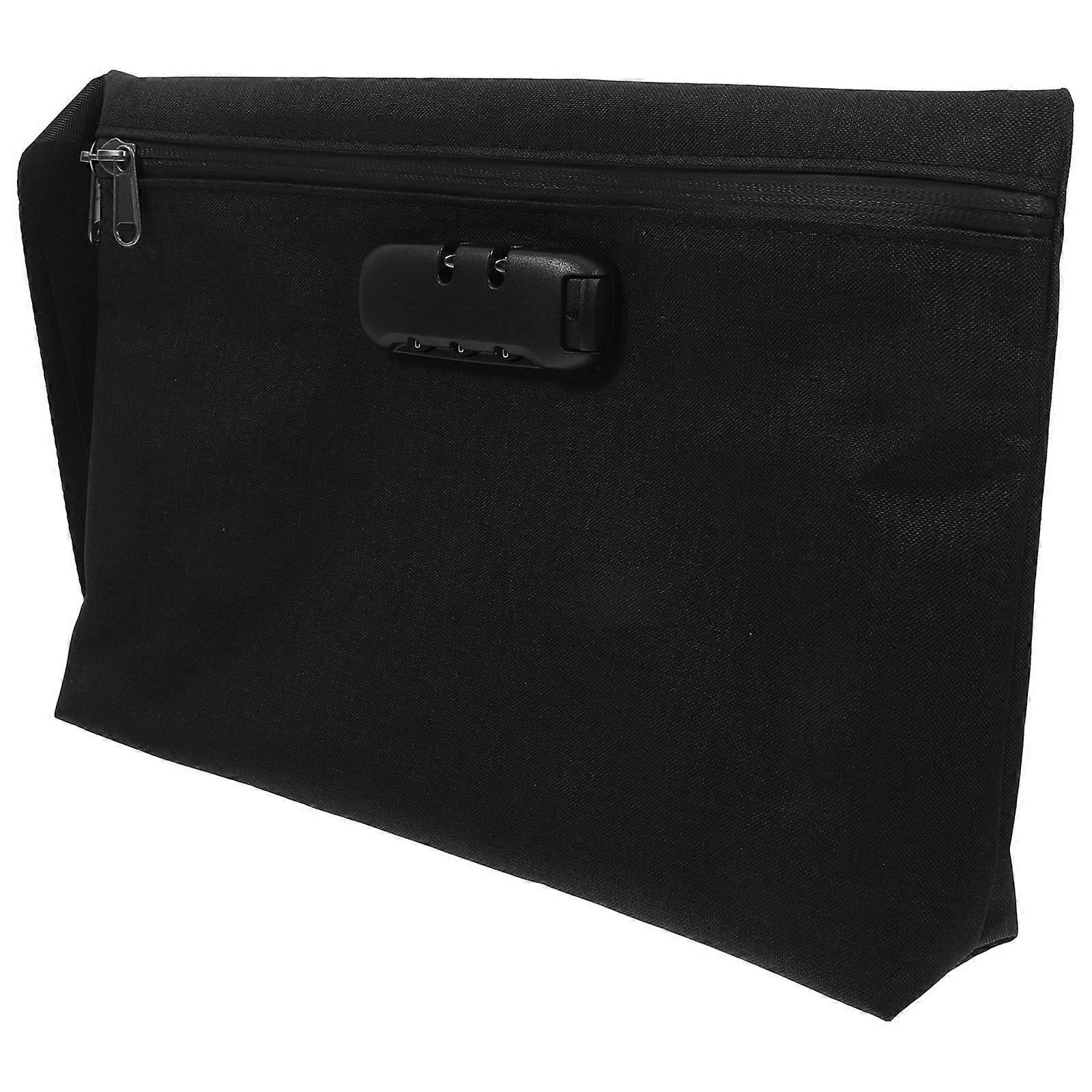 Travel Lockable Document Bag for Secure Storage 5Pcs Portable Splashproof Black