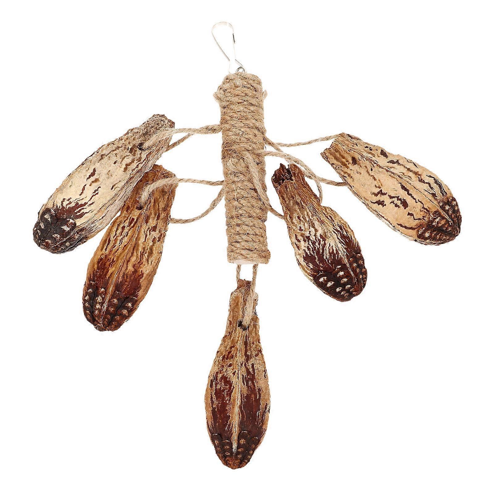 Bird Cage Toy Wooden Bird Chew Toy for Parrots 5Pcs Hanging Chewing