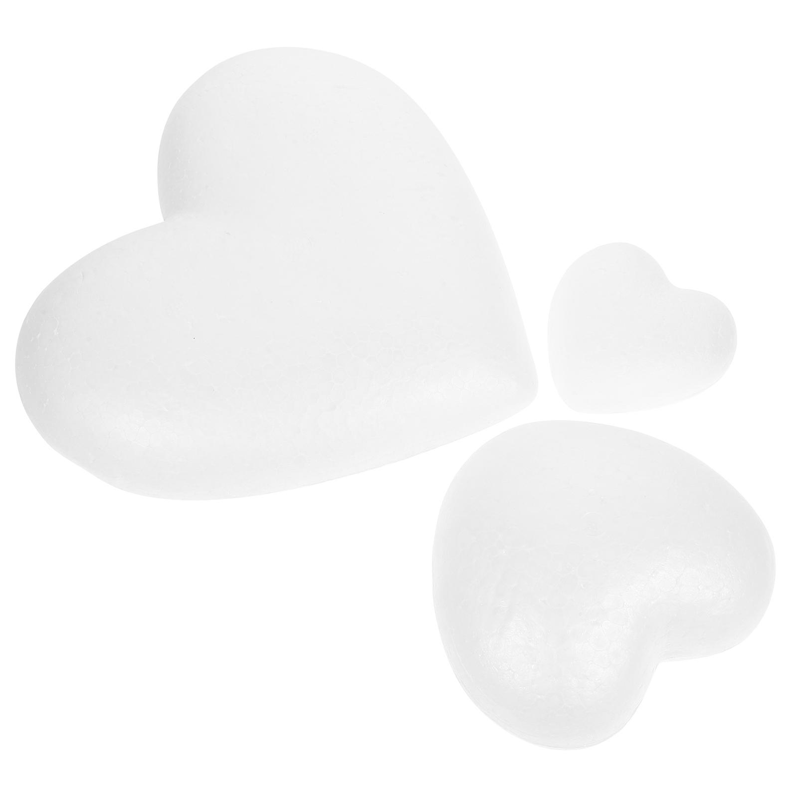 Craft Foam Heart for Decoration 12Pcs White Foam Hearts Valentine