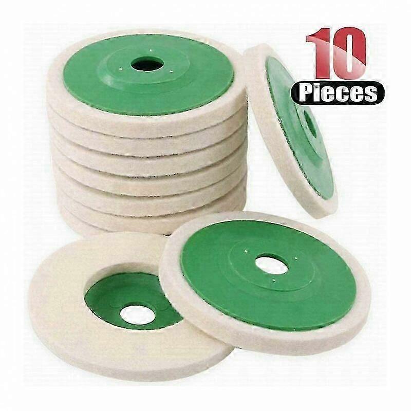 10 Pack 4 Inch (10cm) Wool Angle Grinder Polishing Discs Edition