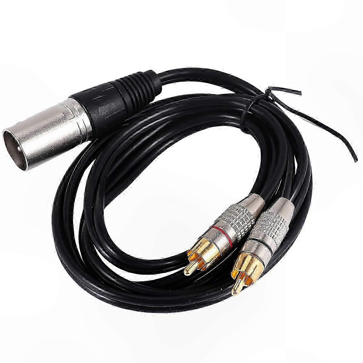 2 RCA Male to XLR Male Y Splitter Cable for Microphone and o Mixing Connection