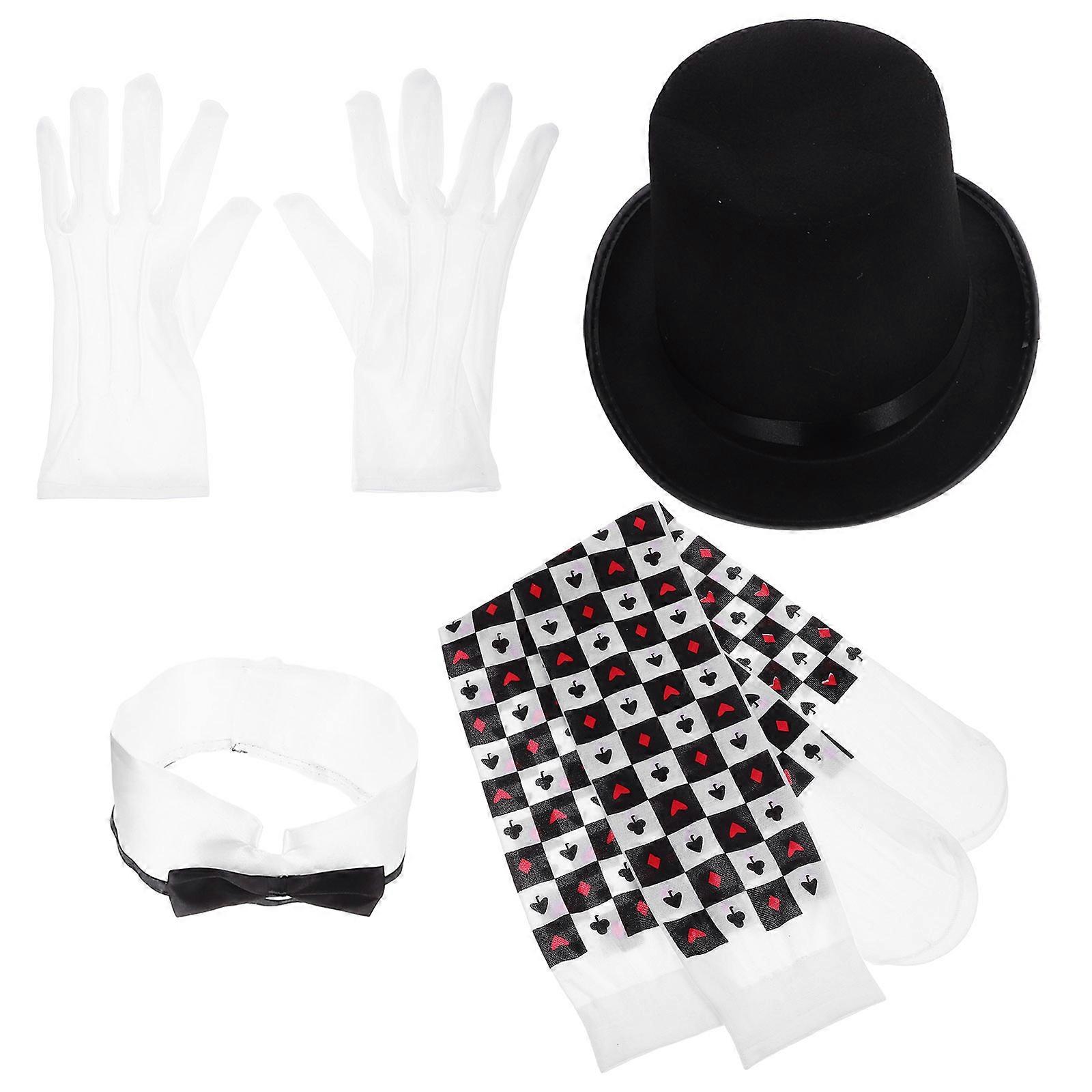 Magician Dress Up Prop With Bowtie Socks And Hat Perfect For Party Occasions 2 Sets
