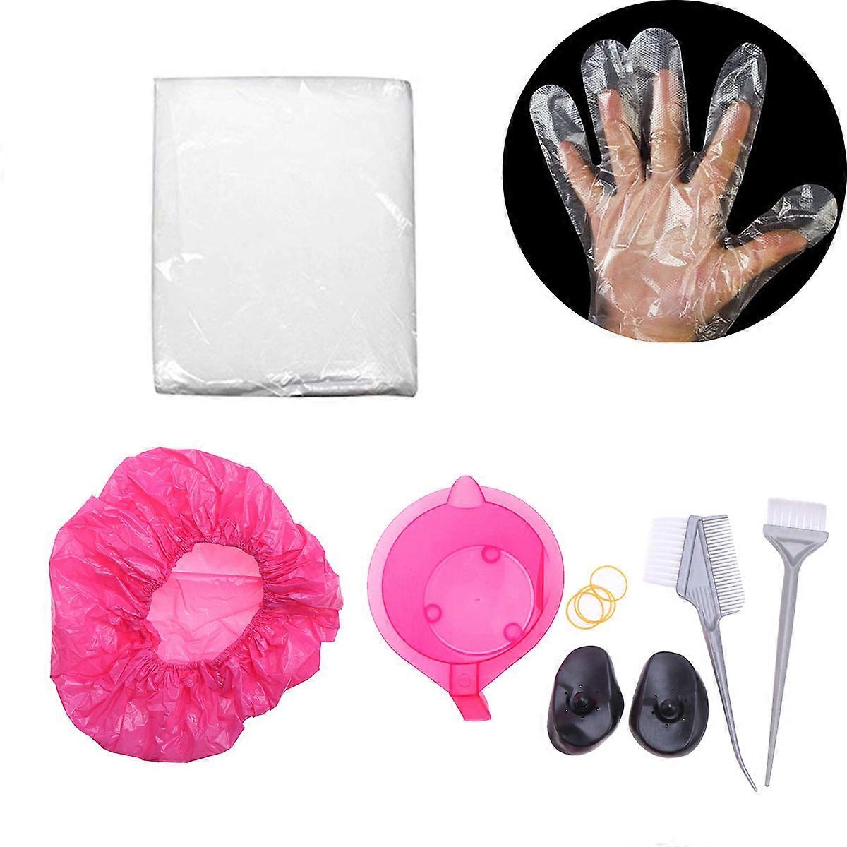 7Pcs Hair Coloring Set For Adults Featuring Practical Design With Elastic Gloves And Shower Cape