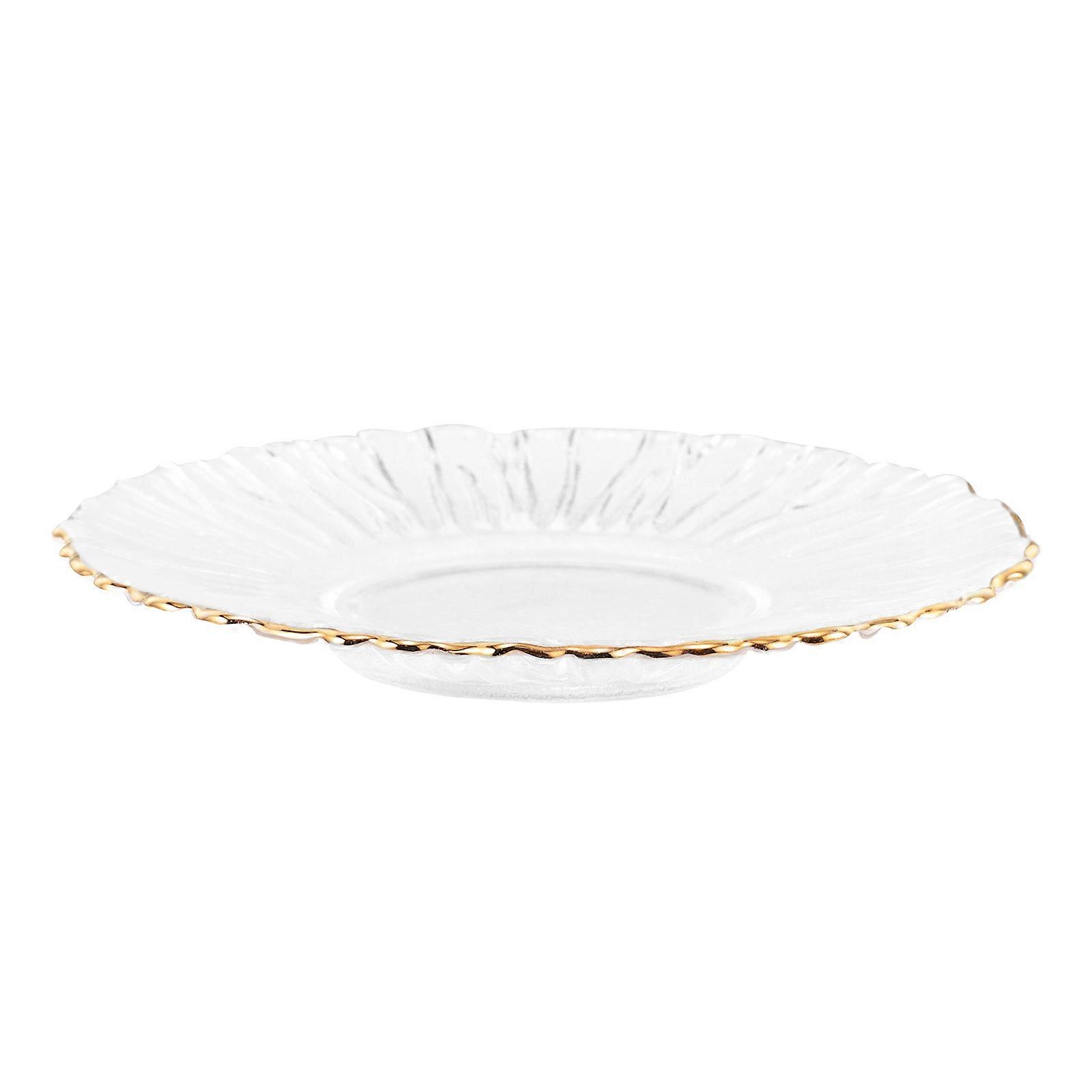 Transparent Glass Tea Coaster for Teacup Accessory 2Pcs Chic Decoration