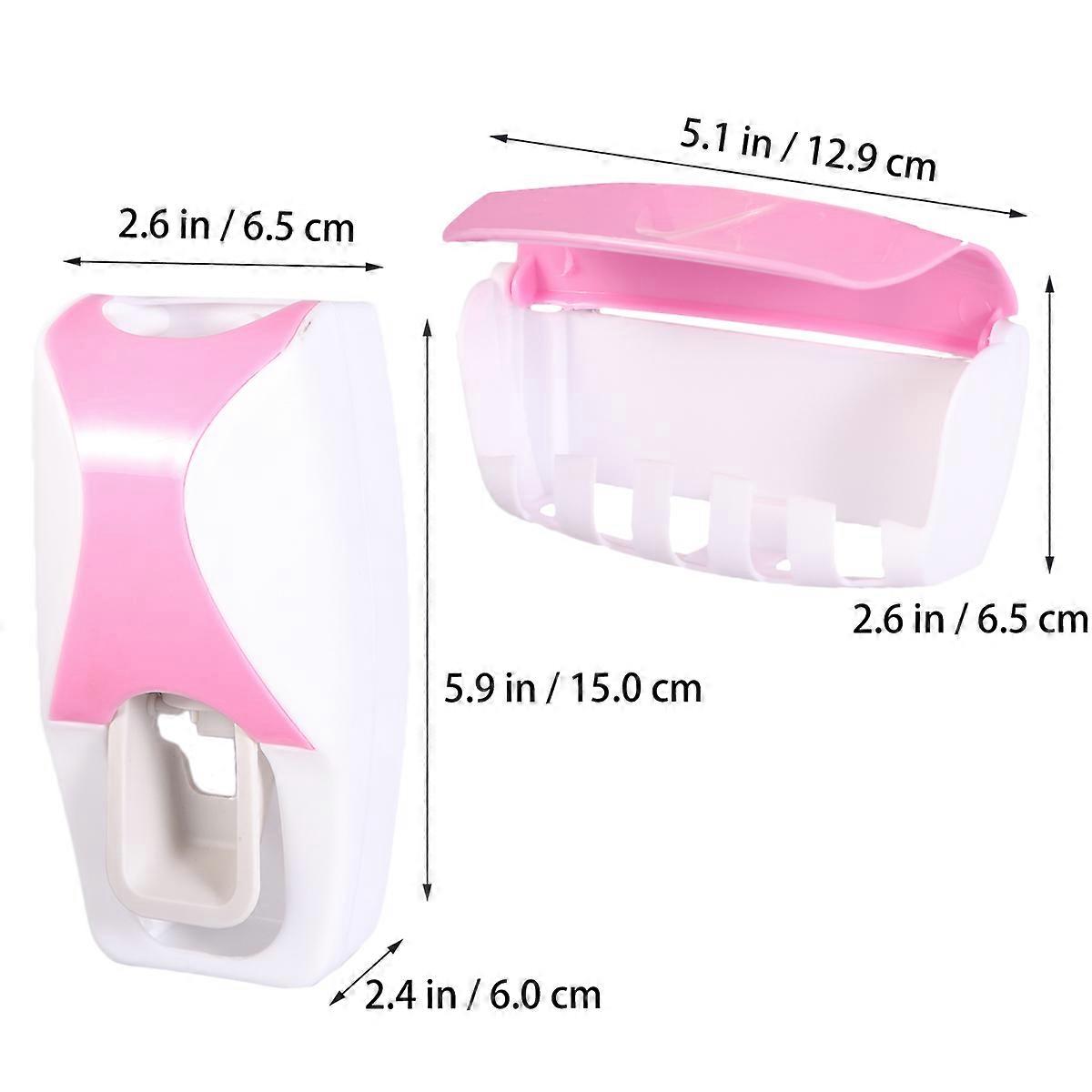 Plastic Toothbrush Holder Suction Toothpaste Extruder for Holding Brush 6Pcs