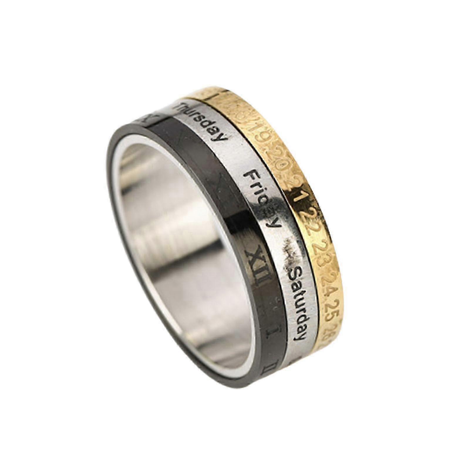 Exquisite Men Ring Three-color Rotation Wear-resistant Multifunctional Unique Finger Ring for Work