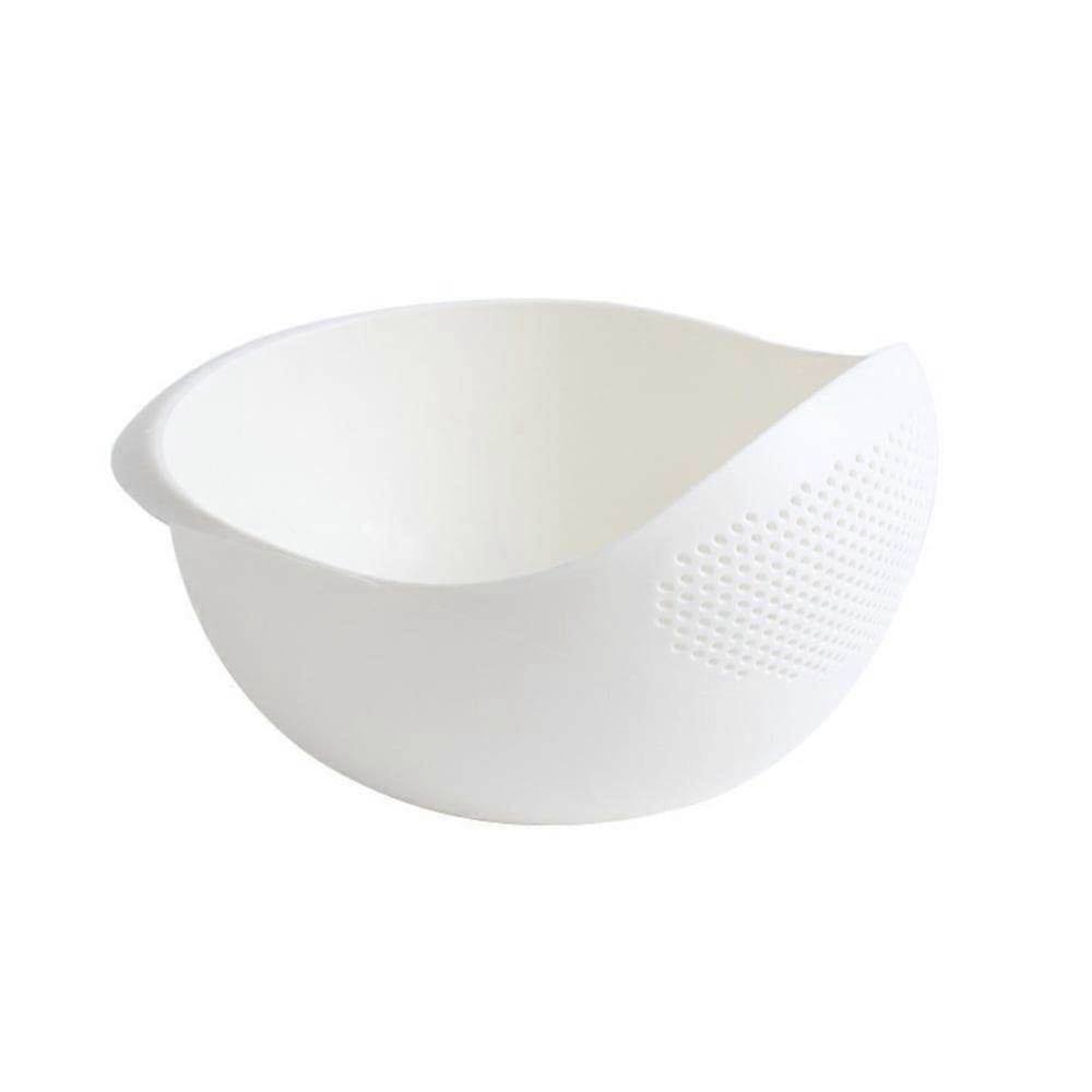 CNKOO 2-In-1 Rice Strainer, Beans Washer Strainers and Colanders - Washing Bowl for Vegetables and Fruits (White)