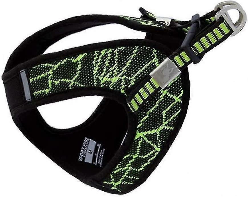 犬のひも犬のペットハーネスの襟のための大きい中型小さい犬の付属品の犬の導きベルトのストラップの快適なハーネスのベストペット用品(色:緑、Si