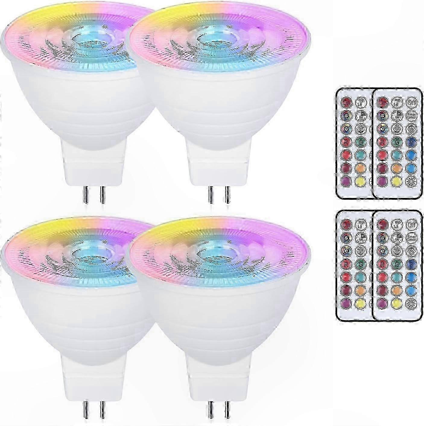 Remote control MR16 GU5.3 LED bulbs 4-pack