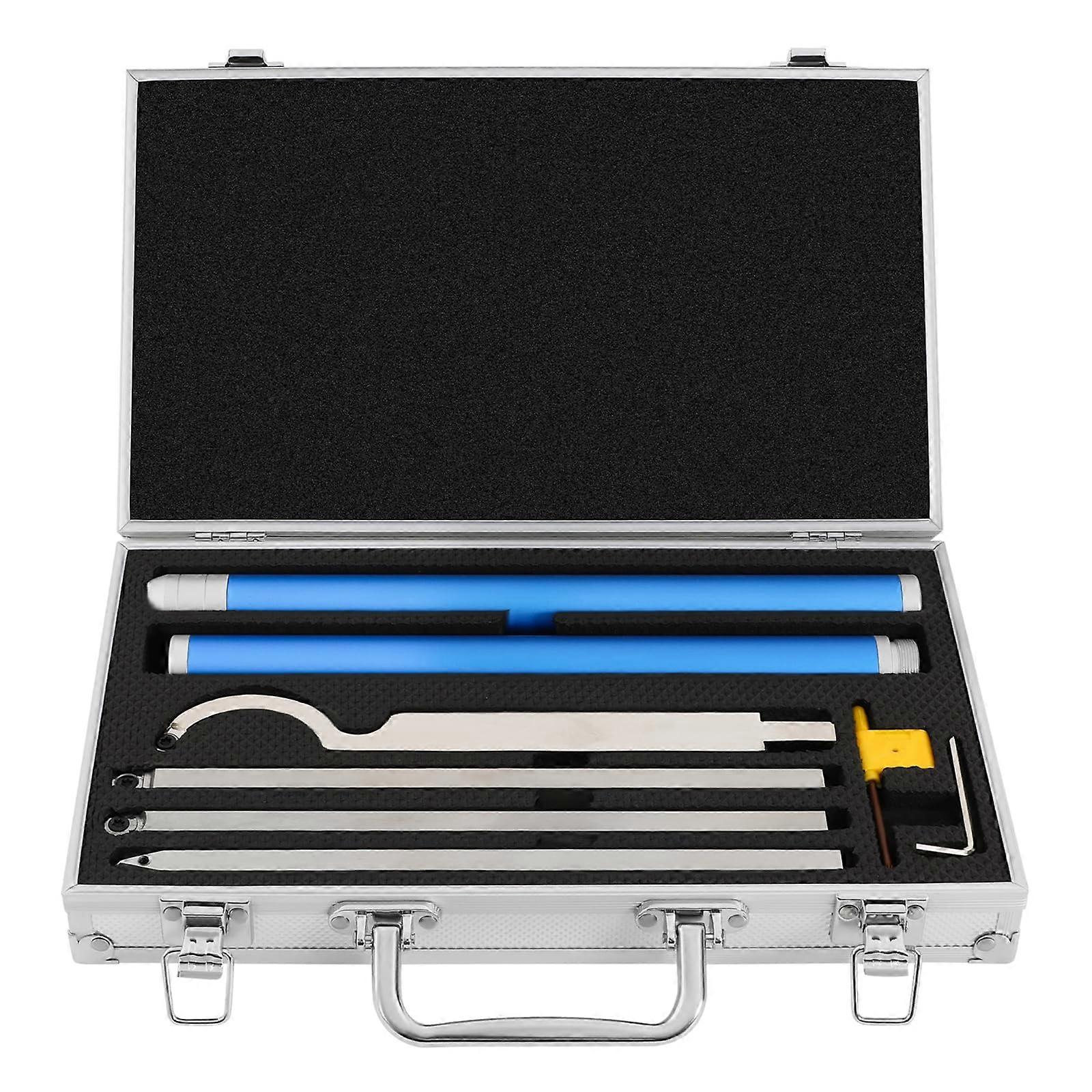 Wood Turning Tools Set 6In1 8Piece Carbide Tipped Lathe Tools Removable Alloy Handle Diamond Round Square Inserts
