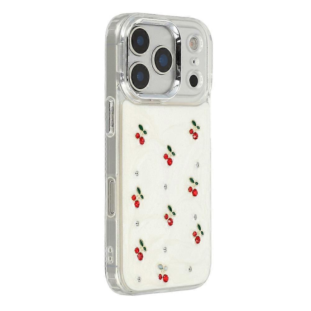 Compatible For iPhone 17 ProCompatible For iPhone 17 Pro Case 3D Epoxy Cherry Design Soft TPU Back Cover
