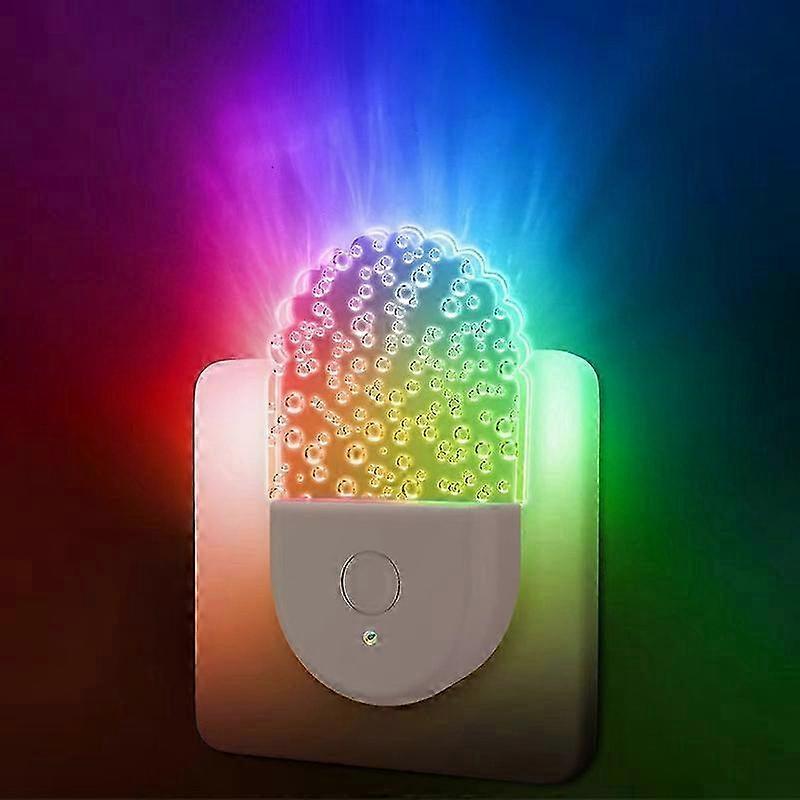 LED Night Light with Colorful Ambient Glow, Automatic On/Off via Light Sensor, EU Plug Socket Lamp