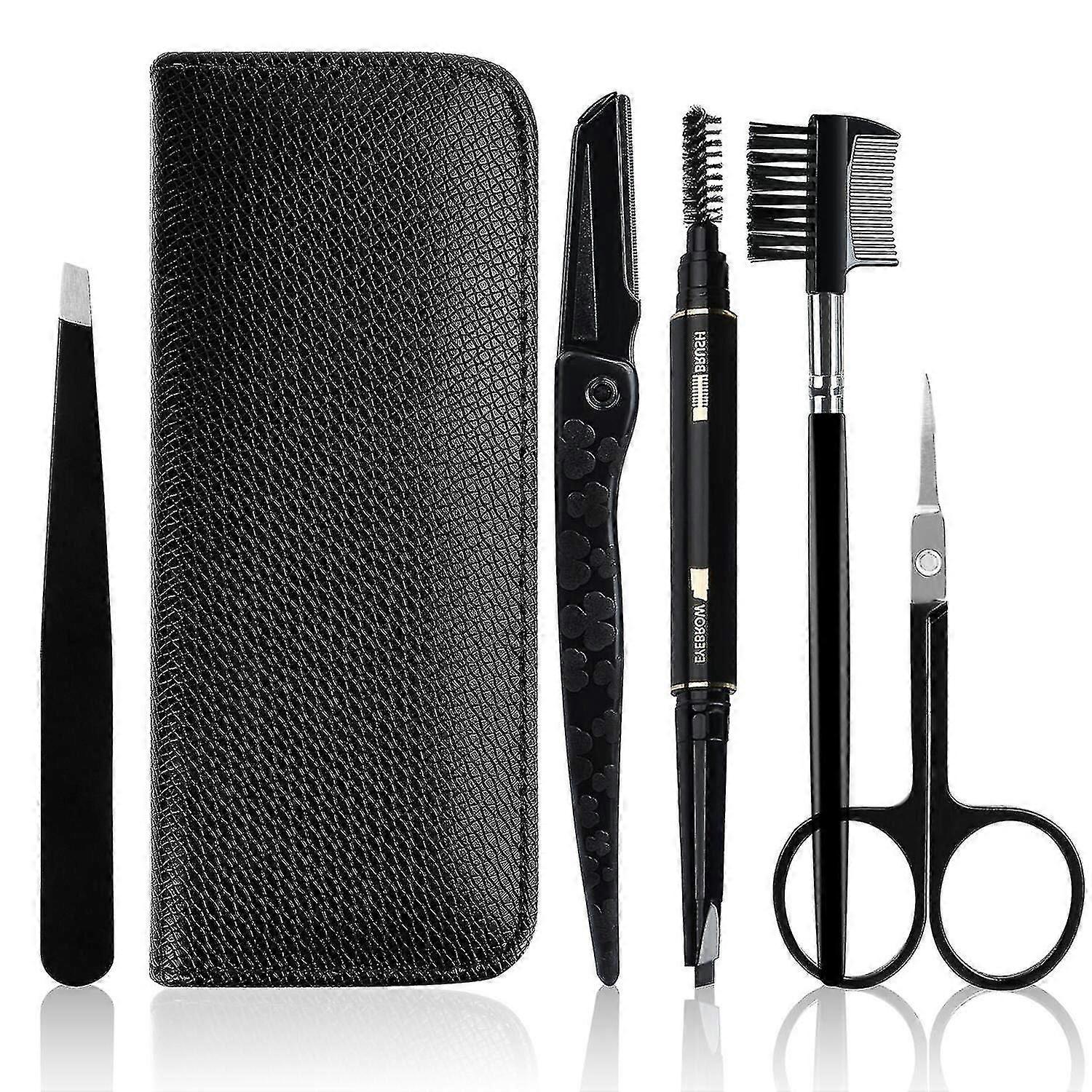 5-piece Eyebrow Set With Black Case, Eyebrow Kit For Men & Women