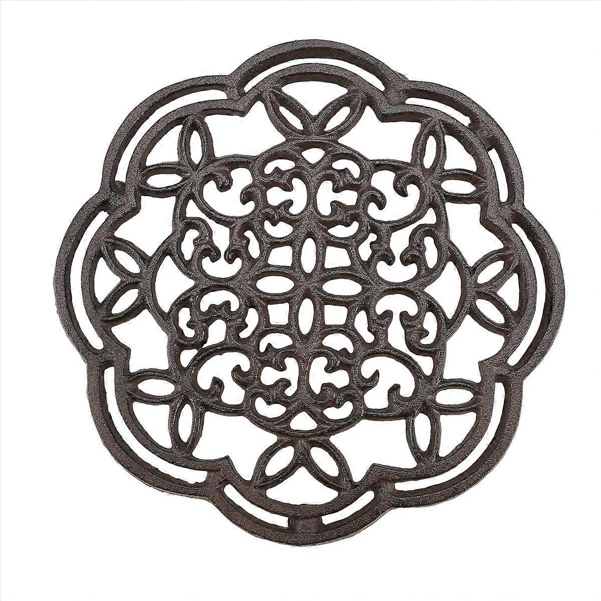 Round Cast Iron Heat-Insulation Trivet for Kitchen Dining Table Decor