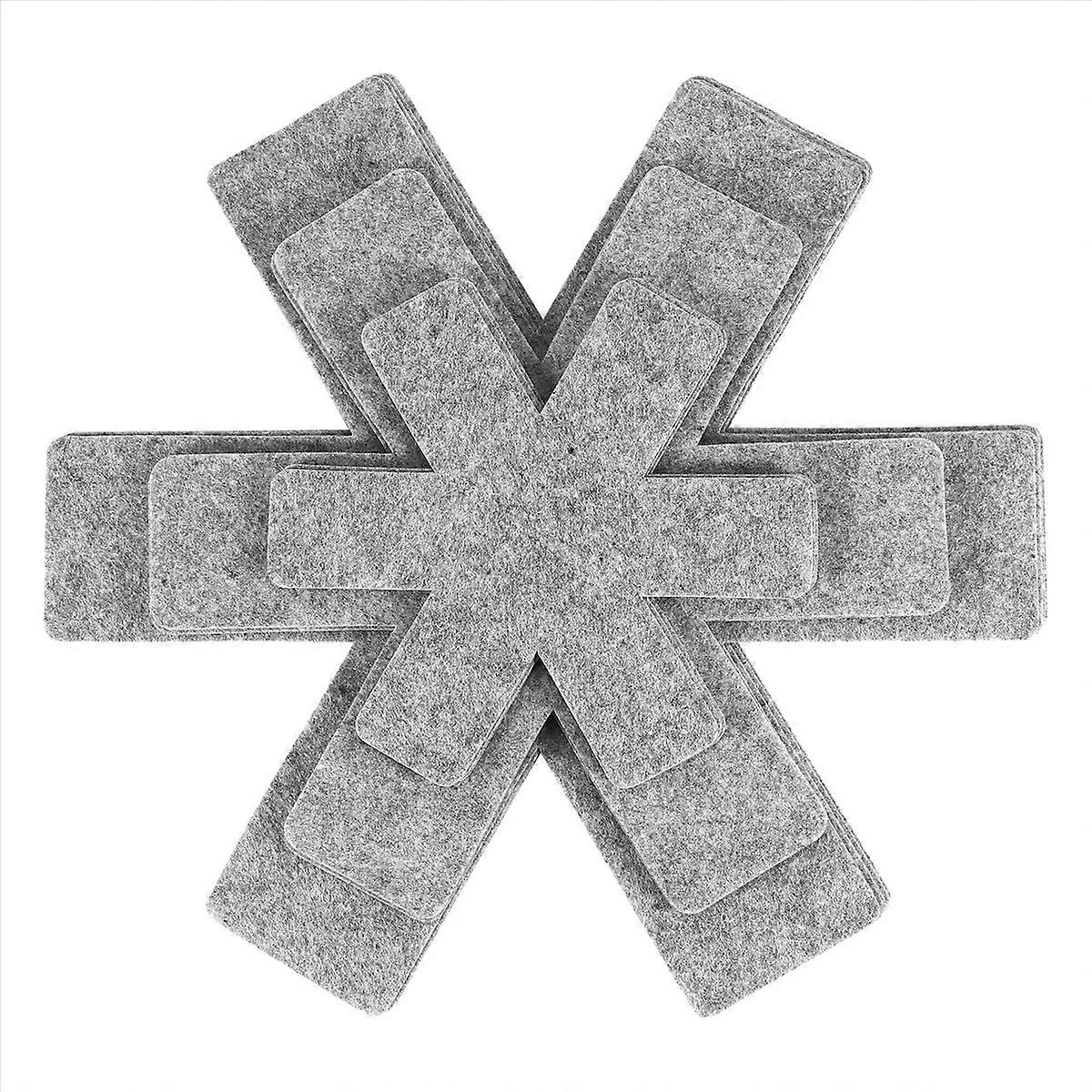 12Pcs 3 Different Sizes Pan Pot Protectors, for Separating(Gray)