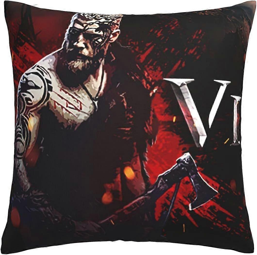 n899バイキングクッションカバー45 x 45 cmスクエアスロー枕カバーソファ寝室用非表示ジッパー付き18 x 18インチセット1 -TB3899 hnj899