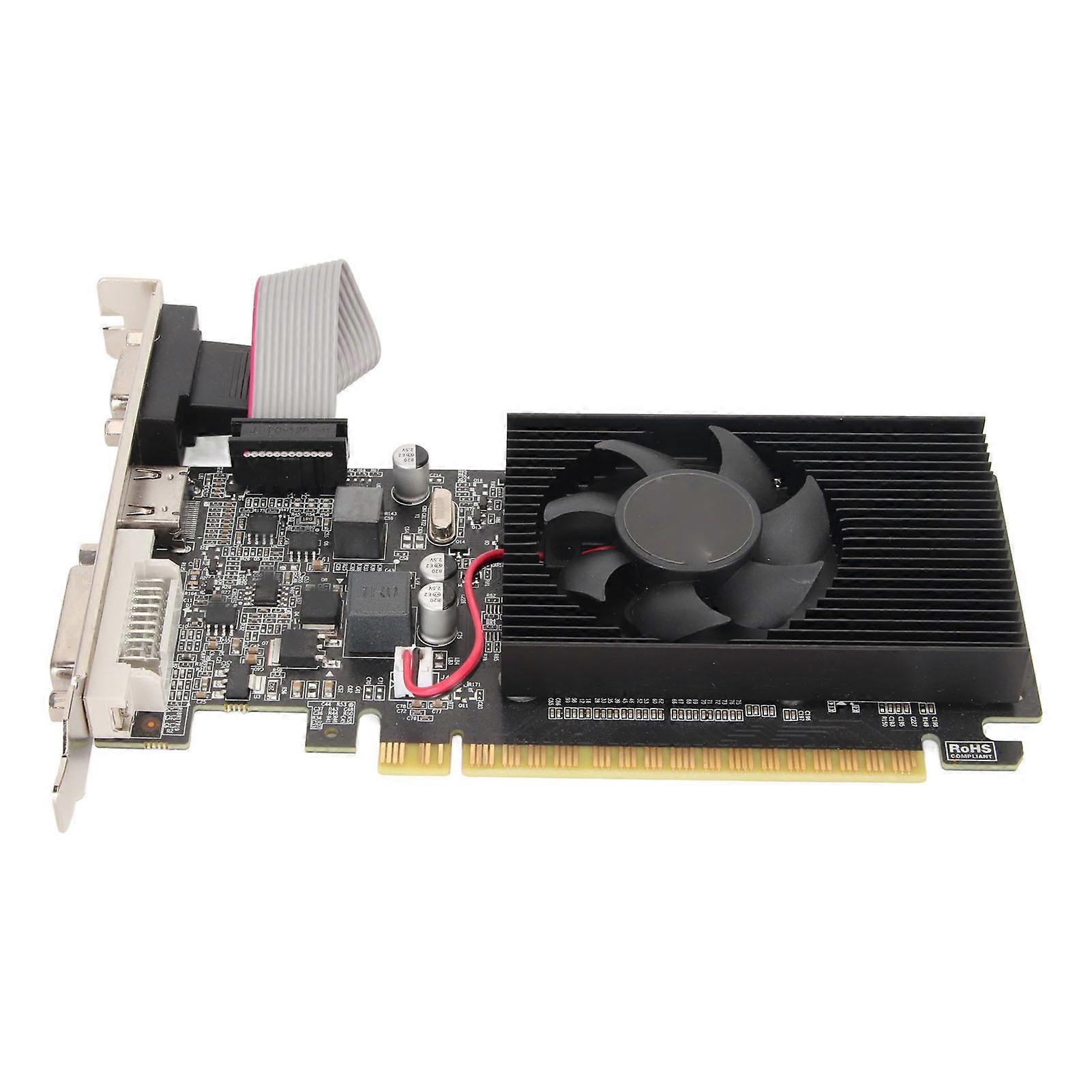 GT210 1G DDR3 Graphics Card with Cooling Fan 64 Bit Support VGA DVI HD Multimedia Interface DirectX10.1 PC Graphics Card 
