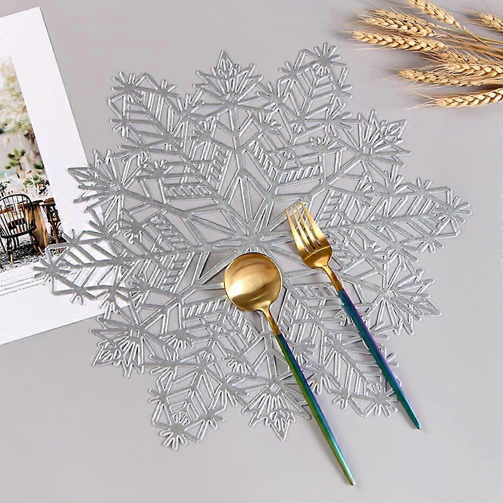 LINLIN 4 Pack Leaf Shaped Placemats PVC Placemats Hollow Dining Table Place Mats Heat Resistant Non-slip Dining Placemats Table Mats