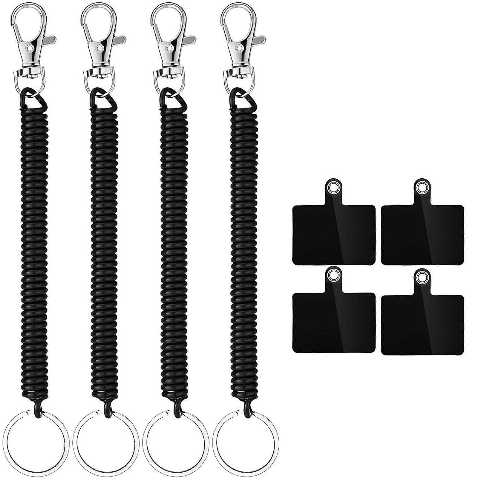 Retractable Lanyard Tether for Travel Universal Stretchy Strap Phone Anti Lost Tether with Patches for Most Mobile Phone Multicolor