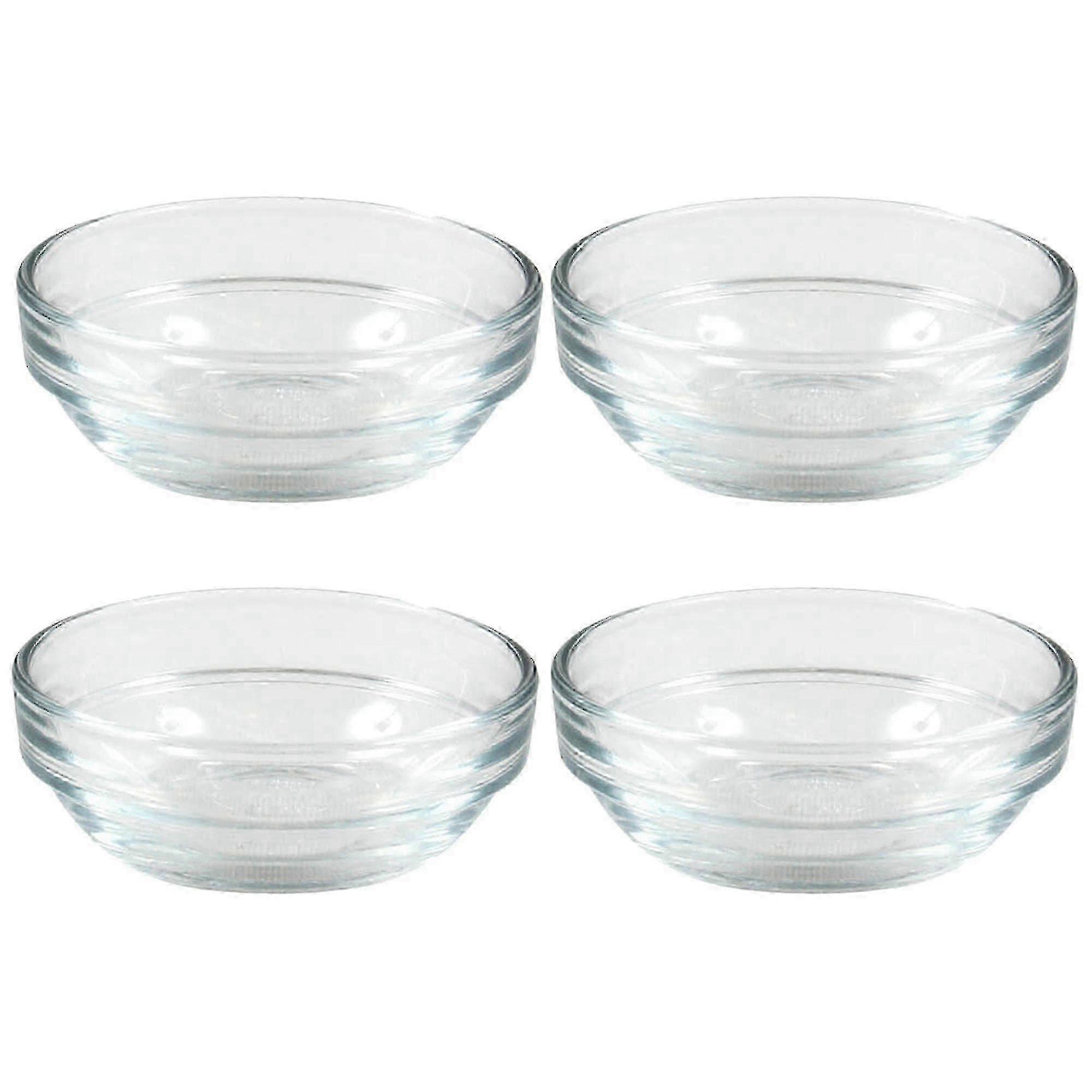 Conjunto de tigelas de vidro redondas empilháveis para sobremesas