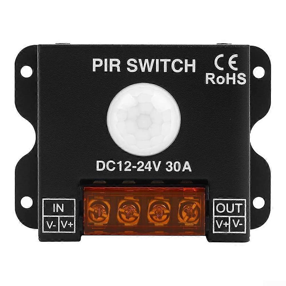 30A PIR Motion Sensor 12V/24V Infrared Light Strip Controller 58m Detection Range 120 Degree CE Certified