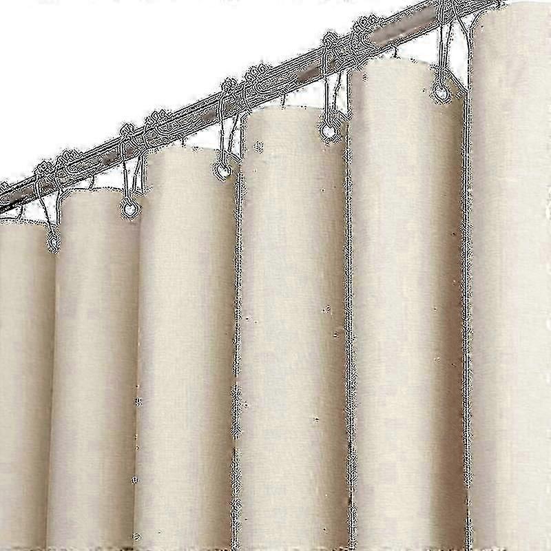 180 X 240cmエクストラロングファブリックシャワーカーテン、リネンテクスチャードヘビーデューティーファブリックシャワーカーテンセット