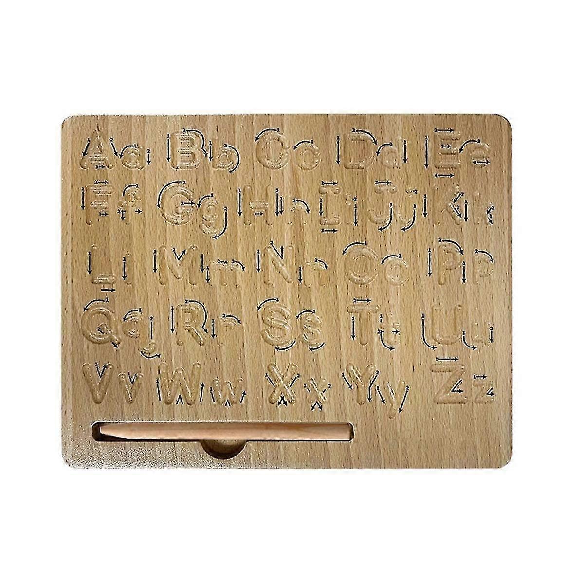Wooden Alphabet Tracing Board Educational Toy for Preschool Learn to Write ABC Perfect Gift for 3-5As shown SZRH