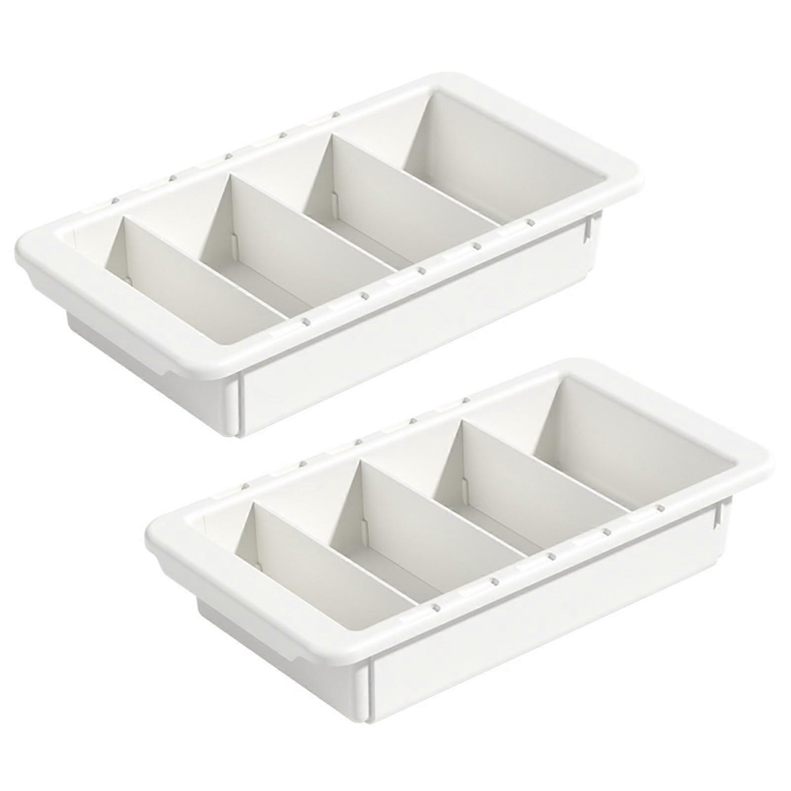 Adjustable Drawer Organizers Tray With Removable Dividers Expandable Storage Box ABS Material For Home Kitchen Utensils