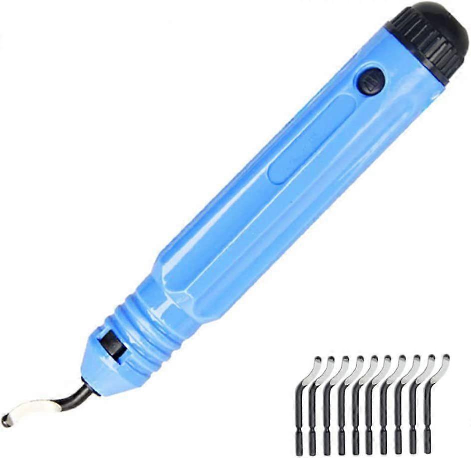 Deburring Tool Set, Deburring Tool Kit with 10pcs Blades and Swivel Head Handle,Burr Remover Tool for Cutting Deburrs Wood,Plastic,Aluminum,Copper and