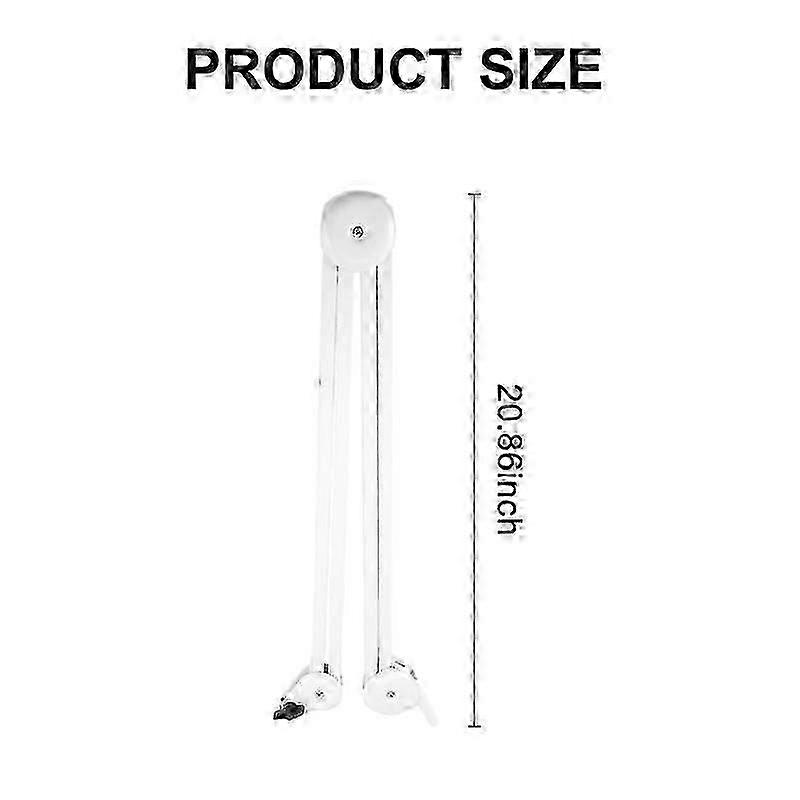 Microphone Stand Adjustable Suspension Boom Arm With Built-in Spring For Voice Recording White