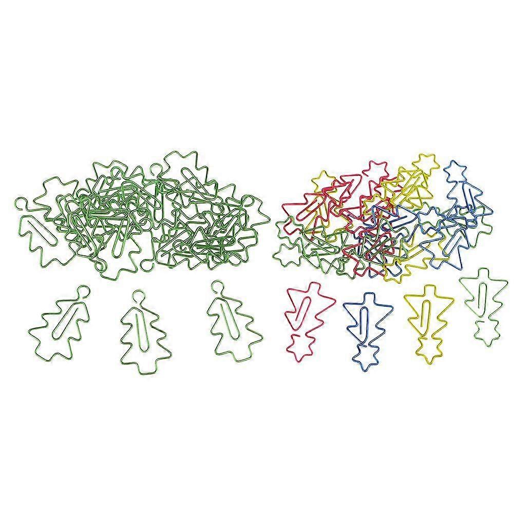 20pcs Christmas Tree Decorative Metal Bookmarks File Documents Paper Clips