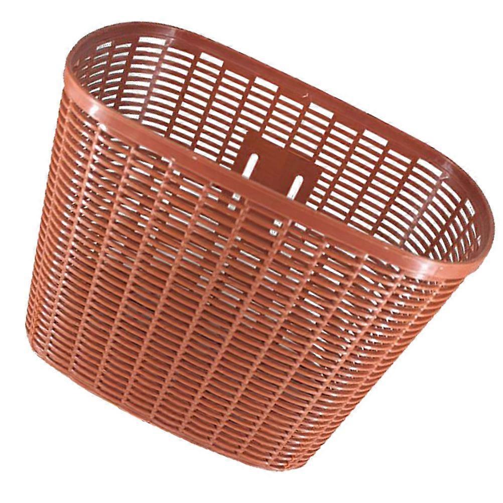 Korg för framstyre, rostfri korg för plastcykel, utomhusbruk, brun