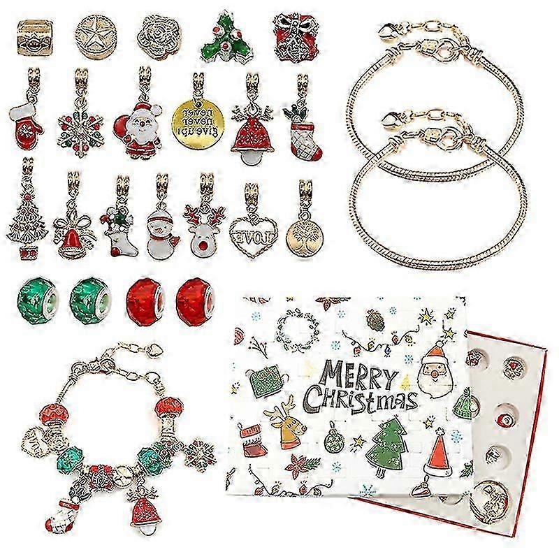 Advent Calendar Blind Box for Christmas with 24 DIY Bracelet Charms