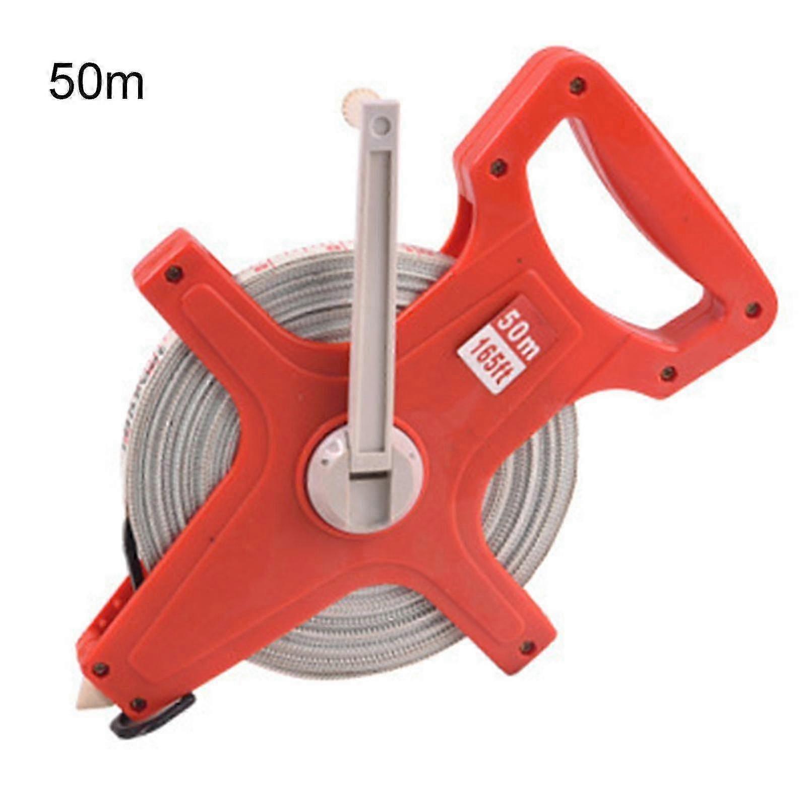 30m/50m/100m Portable Open Reel Metric Scale Nylon Band Tape Ruler Measure Tool CY