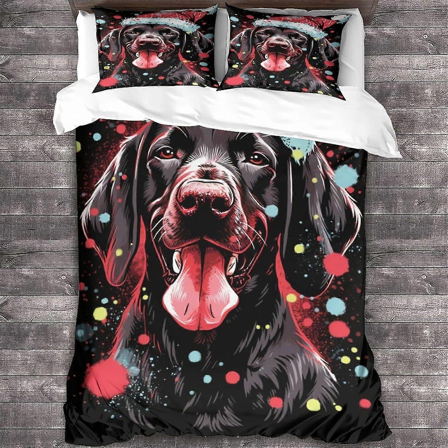 Capa do edredom do cão, conjunto de cama de Natal para crianças adolescentes adulto, capa de colcha de animais, jovem estilo edredom cobrir decoração leve do quarto
