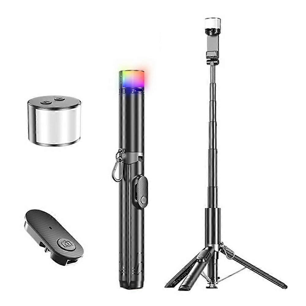 P24-D Live Streaming Anti Shake Extendable Selfie Stick Portable Phone Tripod Stand with Fill Light