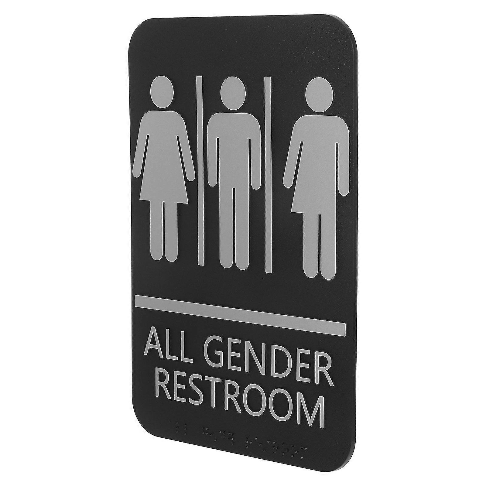 Blind Sign Restroom Sign for Restroom Black ABS Material Durable Design