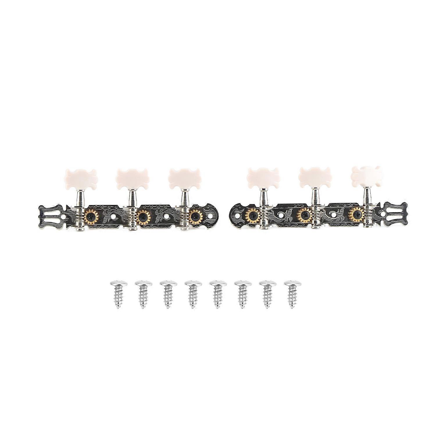 3+3 Acrylic Classical Guitar String Tuning Peg Tuners Machine Heads Silver