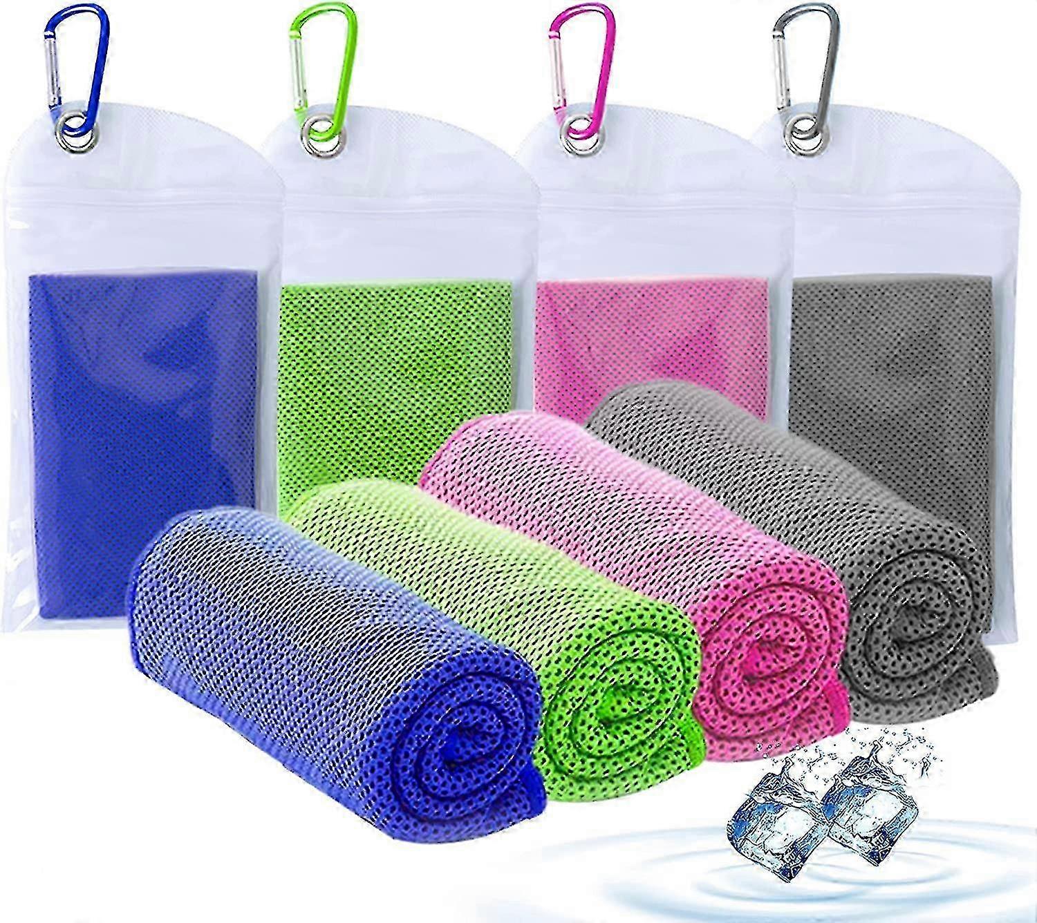 Neck cooling towels for workouts, 4 pack microfiber cold towel