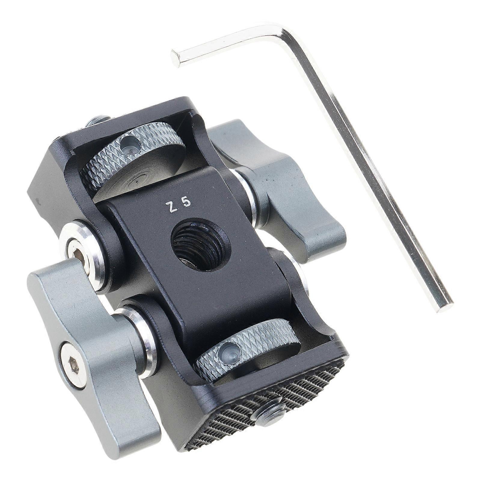 High Compatibility Two Head Camera Bracket with 1/4” Interfaces for Equipment and All Angled Adjustment  silver