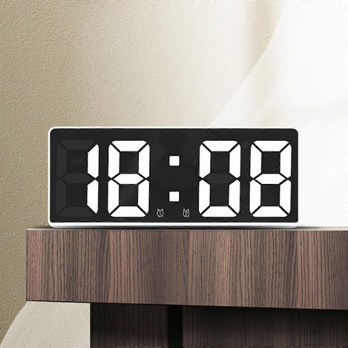 Digital Alarm Clock Simple LED Clock Large Screen Digital Clock Bedroom Bedside Clock Orange