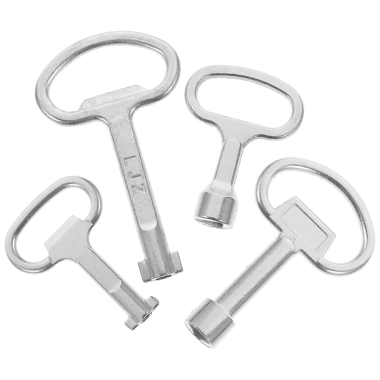 4pcs Multi-functional Utility Key Plumbers Tool Key Triangle Key One Word Key