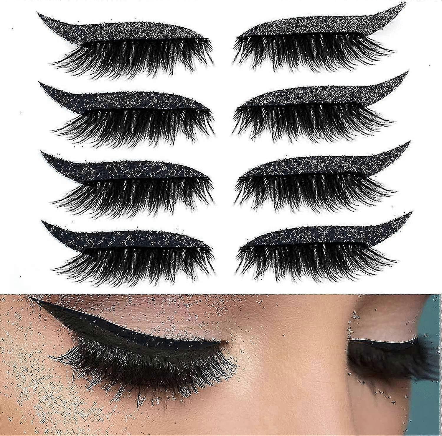 4 P Reusable Eyelash Stickers Glitte Invisible Tape Makeol