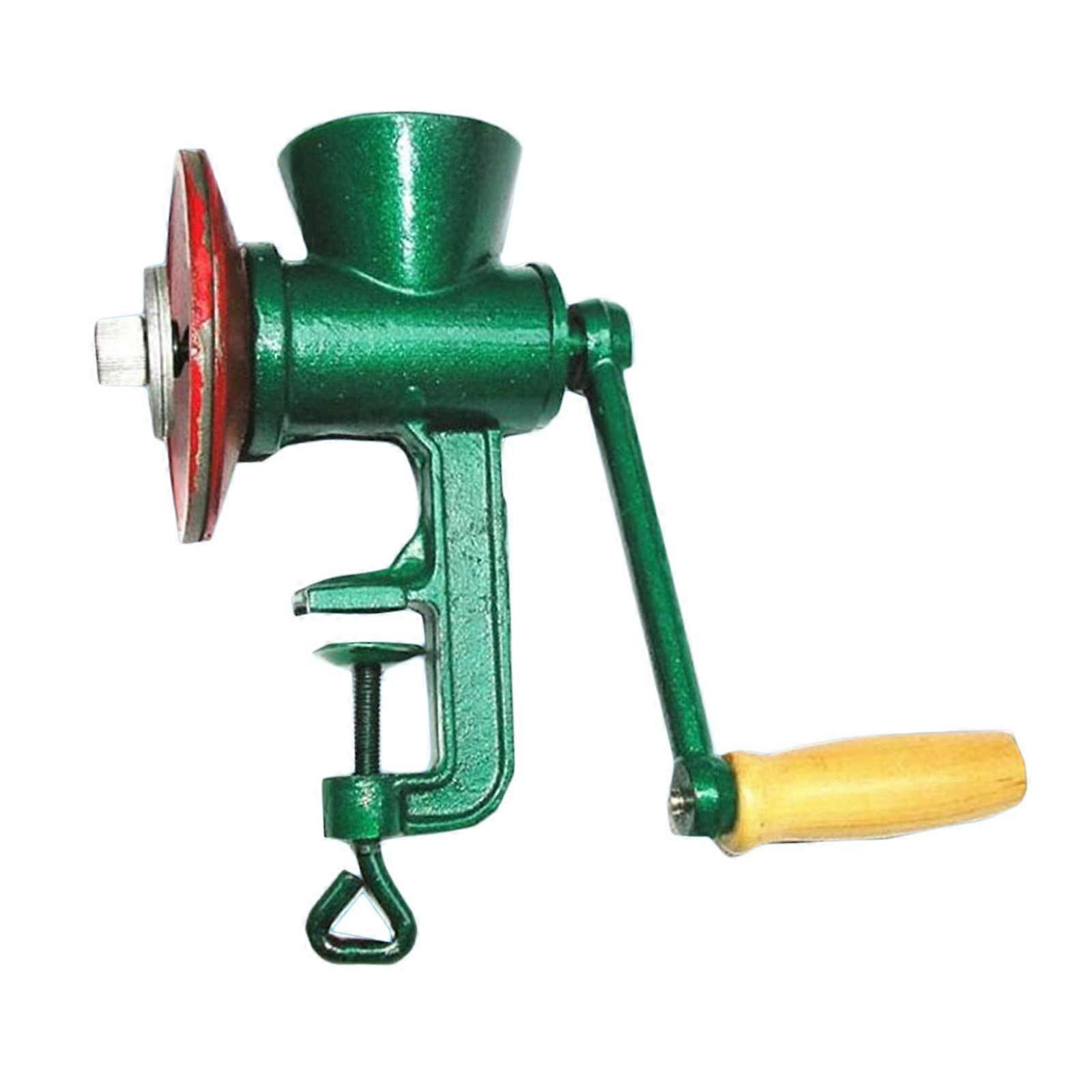 Manual Iron Grain Mill Adjustable Coffee Bean Corn Pepper Spice Grinder for Home Kitchen White