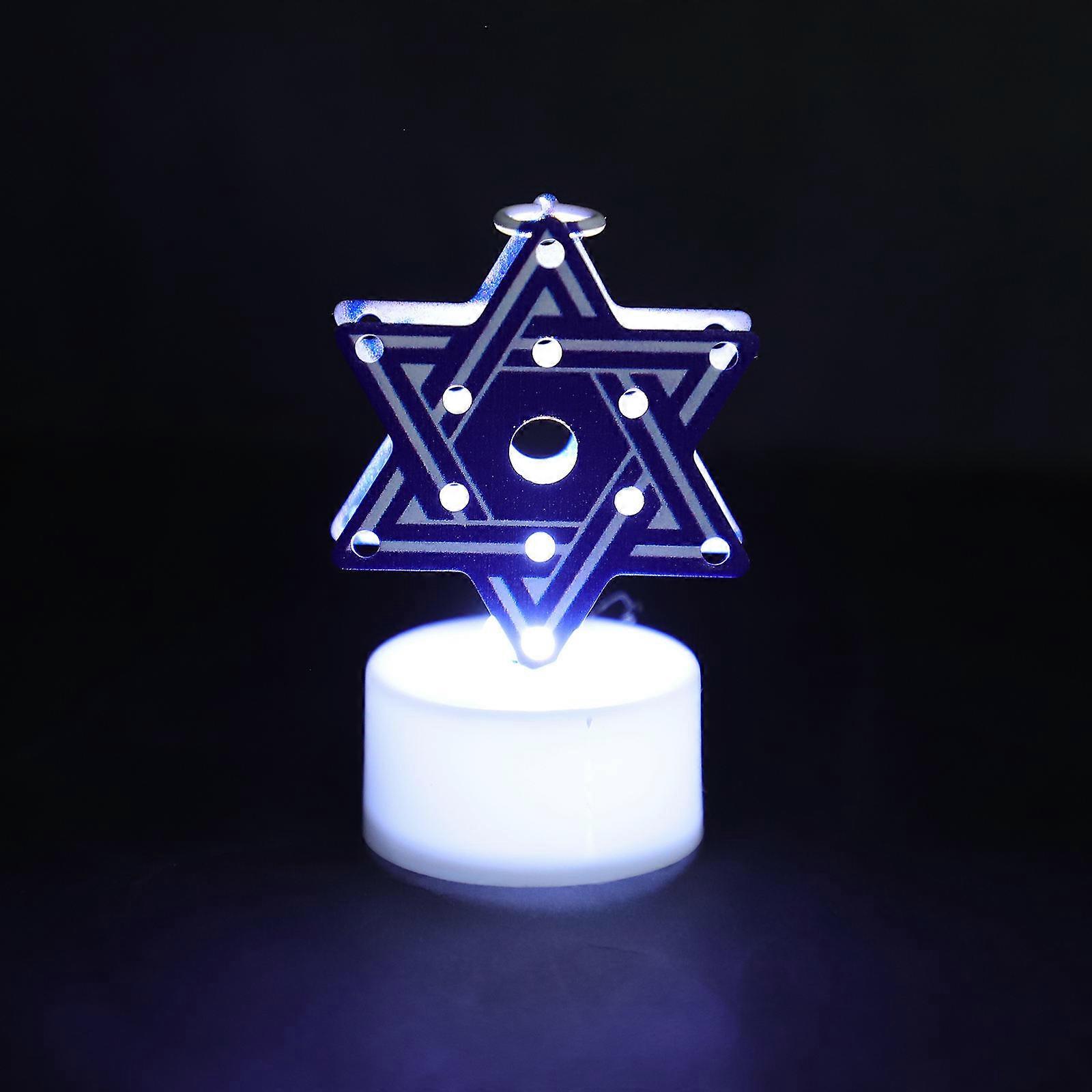 LED Electronic Candle Lamp for Prayer Use Blue Iron Decoration